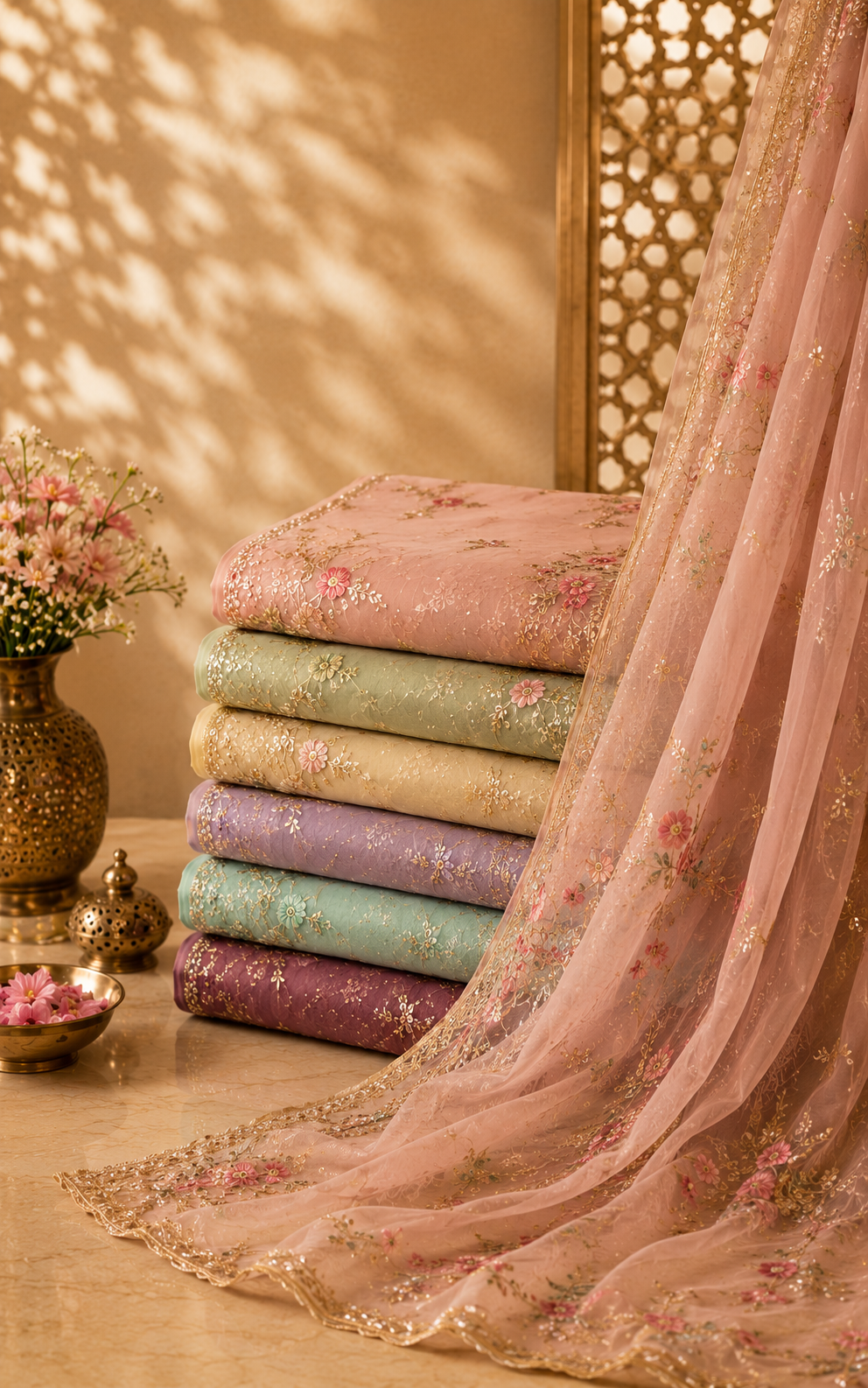 Digital printed sarees, wholesale stock